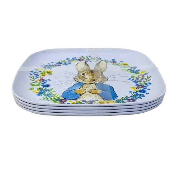 NEW Beatrix Potter Peter Rabbit Melamine Easter Dinner Plates 10" Set of 4 - Picture 2 of 8